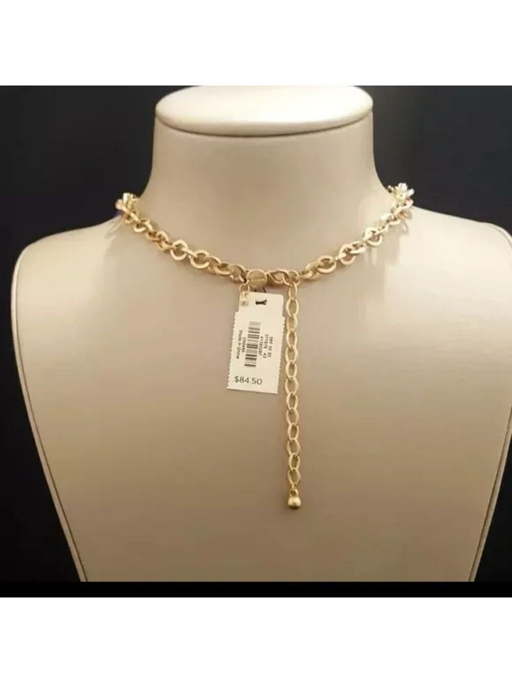 Talbots Women's Statement Bib Necklace Gold Plated, Blue Lavender Resin NWT - Picture 3 of 3